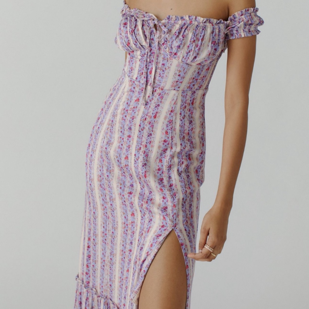 UO purple-multicolored midi dress